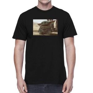 Star Wars Mandalorian Baby Yoda T-Shirt Mens XL Black New The Child Graphic Tee